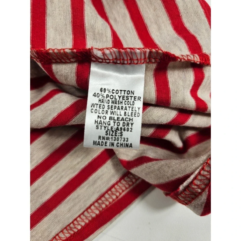 NWOT Umgee size small patriotic red white blue tunic top 3/4 sleeve ^